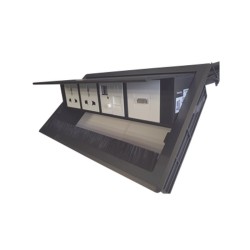 Caja Horizontal Tipo Hub Para Escritorio Color Negro Con 1 Puerto Hdmi Hembrahembra 1 Puerto Rj45 Cat6  2 Puertos Usb (solo Carg