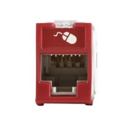 Jack Ultramax Cat6a Utp Montaje Hibrido En Placa De Pared (plano Y Angulado) Color Rojo Punch Down
