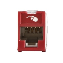 Jack Ultramax Cat6a Utp Montaje Hibrido En Placa De Pared (plano Y Angulado) Color Rojo Punch Down