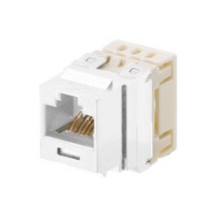 Conector Jack Estilo 110 (de Impacto) Tipo Keystone Categoria 5e De 8 Posiciones Y 8 Cables Color Blanco Mate