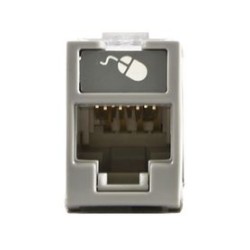 Jack Ultramax Cat6a Utp Montaje Hibrido En Placa De Pared (plano Y Angulado) Color Gris Punch Down