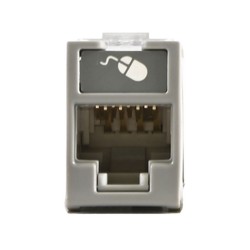 Jack Ultramax Cat6a Utp Montaje Hibrido En Placa De Pared (plano Y Angulado) Color Gris Punch Down