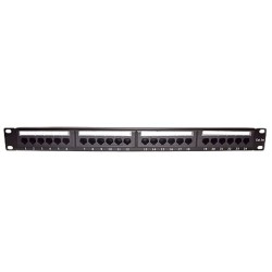 Panel De Parcheo De Impacto (110) Utp De 24 Puertos Cat5e 19in Con Barra Para Organizar Cable