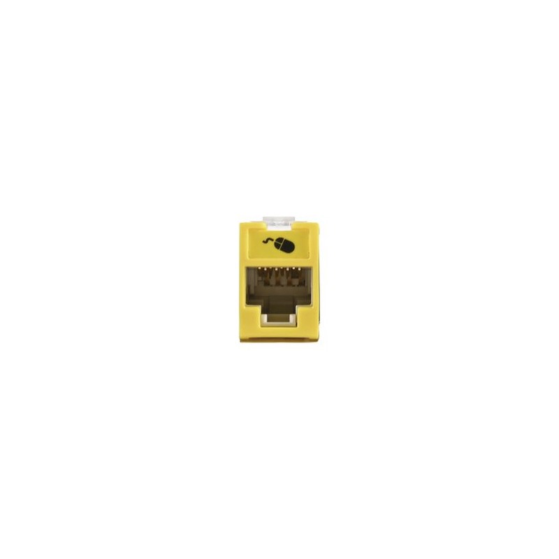 Jack Ultramax Cat6a Utp Montaje Hibrido En Placa De Pared (plano Y Angulado) Color Amarillo Punch Down