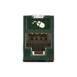 Jack Ultramax Cat6 Utp Montaje Hibrido En Placa De Pared (plano Y Angulado) Color Verde Punch Down