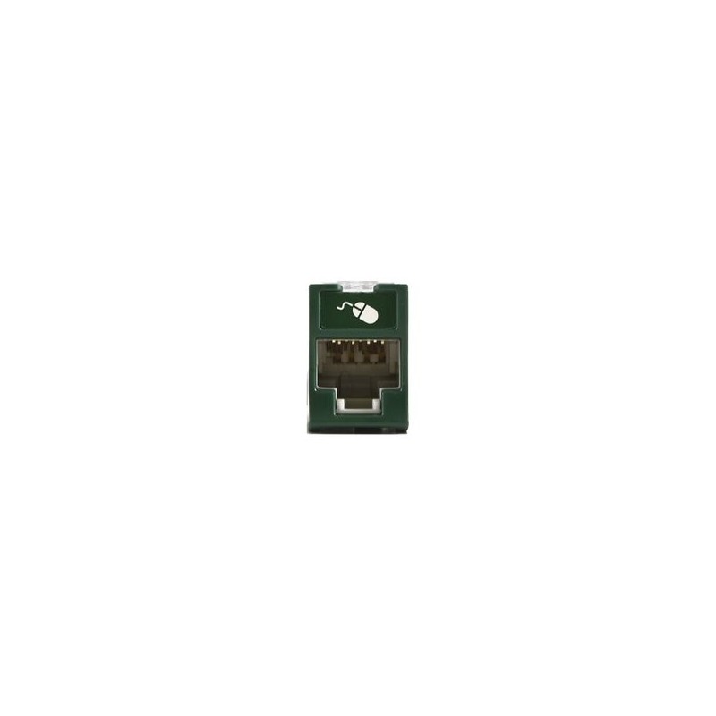 Jack Ultramax Cat6a Utp Montaje Hibrido En Placa De Pared (plano Y Angulado) Color Verde Punch Down