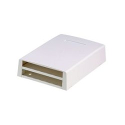 Caja De Montaje En Superficie Con Accesorio Para Resguardo De Fibra Óptica Para 12 Módulos Minicom Color Blanco