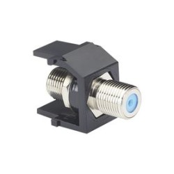 Módulo Acoplador Coaxial Tipo F Keystone De 75 Ohms 3.0 Ghz Color Negro