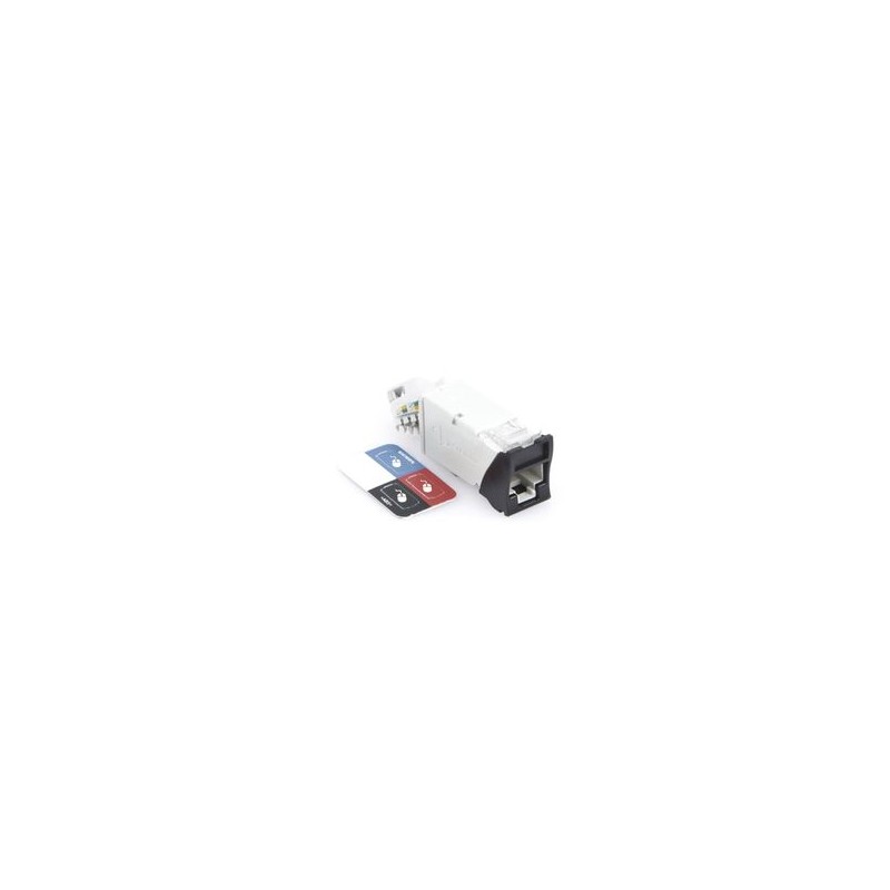 Jack Zmax Cat6a Blindado Montaje Hibrido En Placa De Pared (plano Y Angulado) Color Negro
