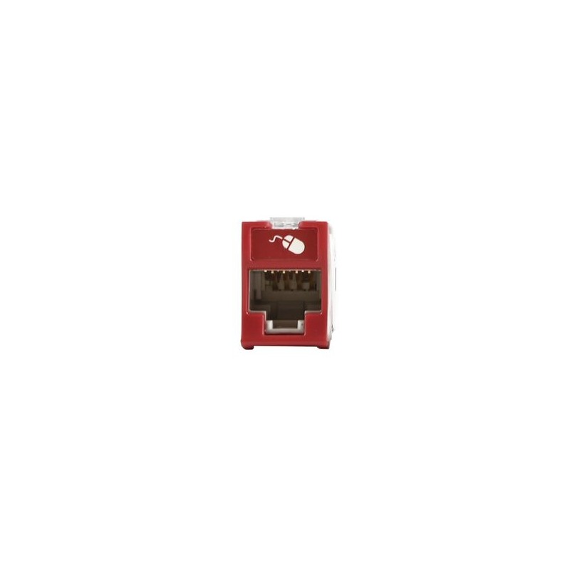 Jack Ultramax Cat5e Utp Montaje Hibrido En Placa De Pared (plano Y Angulado) Color Rojo Punch Down