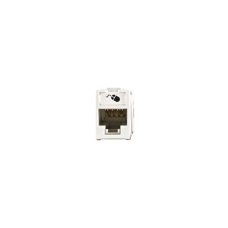 Jack Ultramax Cat6a Utp Montaje Hibrido En Placa De Pared (plano Y Angulado) Color Blanco Punch Down