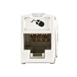 Jack Ultramax Cat6a Utp Montaje Hibrido En Placa De Pared (plano Y Angulado) Color Blanco Punch Down