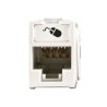 Jack Ultramax Cat6a Utp Montaje Hibrido En Placa De Pared (plano Y Angulado) Color Blanco Punch Down