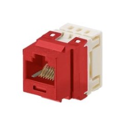 Conector Jack Estilo 110 (de Impacto) Tipo Keystone Categoria 5e De 8 Posiciones Y 8 Cables Color Rojo