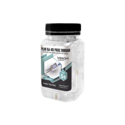 Bote Con 100 Plugs Pass Through Rj45 Cat5e Blindado Chapado De Oro A 30 Micras Para Durabilidad Extrema