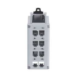 Panel De Parcheo Modular Para Cobre Blindado De Instalación En Riel Din Estándar De 35mm 8 Puertos Minicom Color Gris