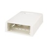 Caja De Montaje En Superficie Con Accesorio Para Resguardo De Fibra Óptica Para 12 Módulos Minicom Color Blanco Mate