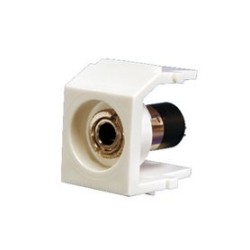 Módulo Acoplador Estéreo De 3.5mm (1/8) Tipo Keystone Para Soldar Color Blanco Mate