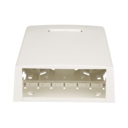 Caja De Montaje En Superficie Con Accesorio Para Resguardo De Fibra Óptica Para 12 Módulos Minicom Color Blanco Mate