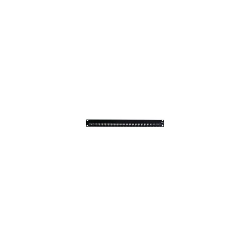 Patch Panel Zmax De 24 Puertos Blindado Precargado Con Jacks Categoria 6a Plano 1ur