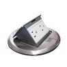 Mini Caja De Piso Redonda Acero Inoxidable (2 Contactos) (1100012201)