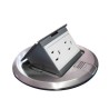 Mini Caja De Piso Redonda Acero Inoxidable (2 Contactos) (1100012201)