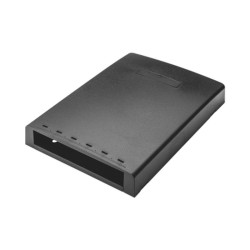 Caja De Montaje En Superficie Con Accesorio Para Resguardo De Fibra Óptica Para 6 Módulos Minicom Color Negro