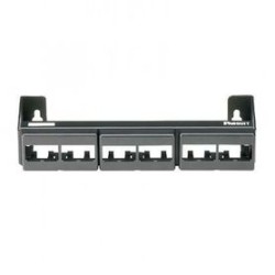 Panel De Parcheo Modular (sin Conectores) De 12 Puertos Minicom Instalación En Pared Con Montaje Incluido Color Negro