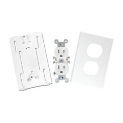 Contacto Eléctrico Doble Soporte Y Tapa Color Blanco De Pvc Auto Extinguible  Para Canaleta Tek100 (559110200)