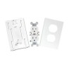 Contacto Eléctrico Doble Soporte Y Tapa Color Blanco De Pvc Auto Extinguible  Para Canaleta Tek100 (559110200)