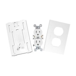 Contacto Eléctrico Doble Soporte Y Tapa Color Blanco De Pvc Auto Extinguible  Para Canaleta Tek100 (559110200)