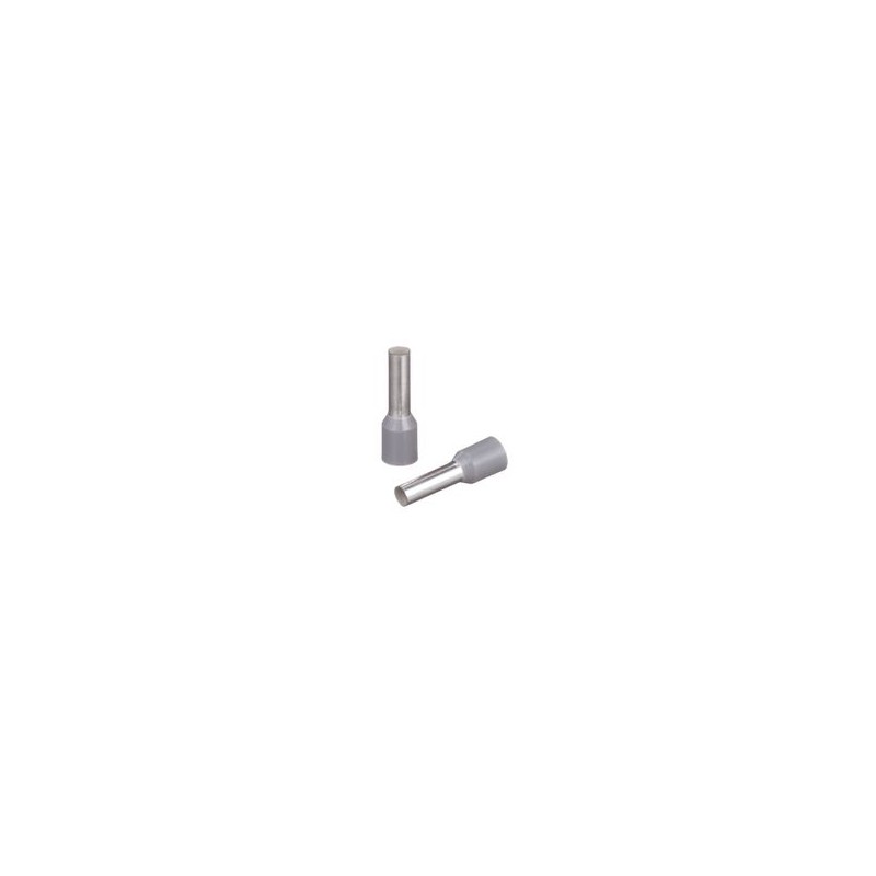 Ferrule Aislado Panterm Para Cable  12 Awg Largo 17.5mm Din Color Gris. Paquete 500 Piezas