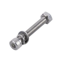 1 Tornillo Allen Milimétrico De Acero Inoxidable  M81.25 X 50/ Con 1 Tuerca 1 Arandela De Presión Y 1 Plana / Para Montajes De M