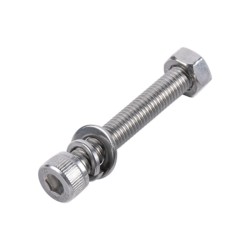 1 Tornillo Allen Milimétrico De Acero Inoxidable  M81.25 X 50/ Con 1 Tuerca 1 Arandela De Presión Y 1 Plana / Para Montajes De M