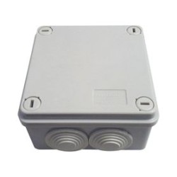 Caja Tipo Estanca Ip55 Con 6 Entradas Tapa Y Tornillo De Vuelta De 1/4 100 X 100 X 50 Mm Color Gris