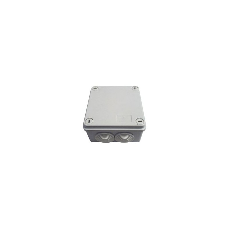 Caja Tipo Estanca Ip55 Con 6 Entradas Tapa Y Tornillo De Vuelta De 1/4 100 X 100 X 50 Mm Color Gris
