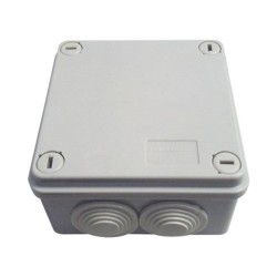 Caja Tipo Estanca Ip55 Con 6 Entradas Tapa Y Tornillo De Vuelta De 1/4 100 X 100 X 50 Mm Color Gris