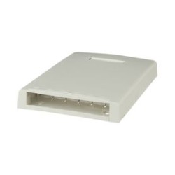Caja De Montaje En Superficie Con Accesorio Para Resguardo De Fibra Óptica Para 6 Módulos Minicom Color Blanco Mate