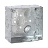 Caja Cuadrada Galvanizada  De 4 X 4 Profundidad De 2 1/8. Cuenta Con 10 Ko De 1/2 Y 6 Tko (1/2  3/4))
