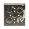Caja Cuadrada Galvanizada  De 4 X 4 Profundidad De 2 1/8. Cuenta Con 10 Ko De 1/2 Y 6 Tko (1/2  3/4))