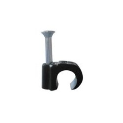 Grapa Reforzada Para Cable Redondo De 7mm Color Negro (100pzs) (310300300)