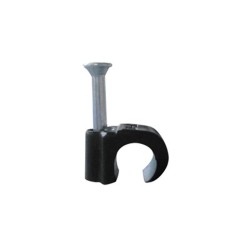 Grapa Reforzada Para Cable Redondo De 7mm Color Negro (100pzs) (310300300)