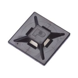Sujetador Para Cable De 4 Vias Con Adhesivo Acrilico 25.4 X 25.4mm (1in X 1in) Color Negro Uso En Exterior 1 Pieza