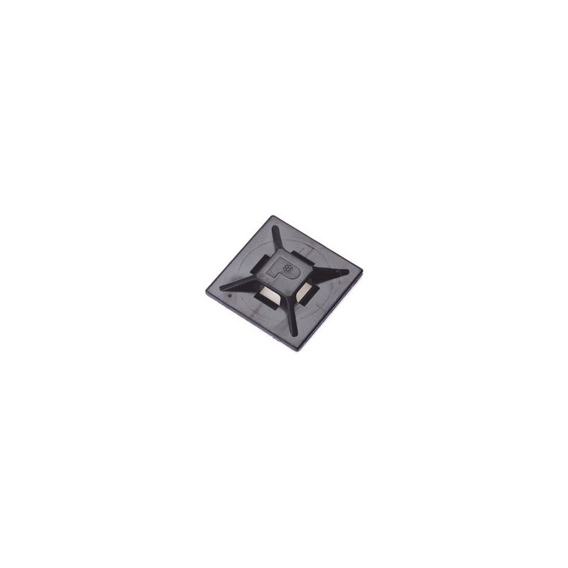 Sujetador Para Cable De 4 Vias Con Adhesivo Acrilico 25.4 X 25.4mm (1in X 1in) Color Negro Uso En Exterior 1 Pieza