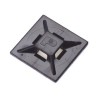 Sujetador Para Cable De 4 Vias Con Adhesivo Acrilico 25.4 X 25.4mm (1in X 1in) Color Negro Uso En Exterior 1 Pieza