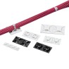 Sujetador Para Cable De 4 Vias Con Adhesivo Acrilico 25.4 X 25.4mm (1in X 1in) Color Negro Uso En Exterior 1 Pieza