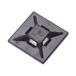 Sujetador Para Cable De 4 Vias Con Adhesivo Acrilico 25.4 X 25.4mm (1in X 1in) Color Negro Uso En Exterior 1 Pieza