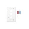 Placa De Pared De 3 Puertos Keystone Con Espacio Para Etiqueta  Color Blanco