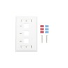 Placa De Pared De 3 Puertos Keystone Con Espacio Para Etiqueta  Color Blanco