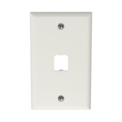 Placa De Pared Vertical Clásica Salida Para 1 Puerto Minicom Color Blanco Mate